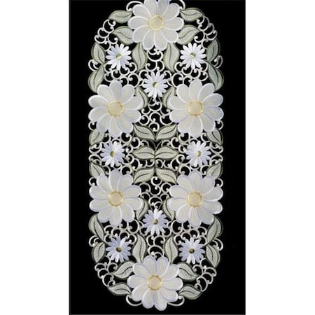 Sinobrite Sinobrite H0997-1 Yellow Daisy Oval Runner; 16 x 54 in. H0997/1(16x54)